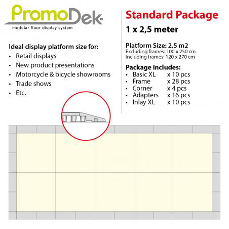 PromoDek® Package 2,5x1 Meter [8.2x3.3 Feet]